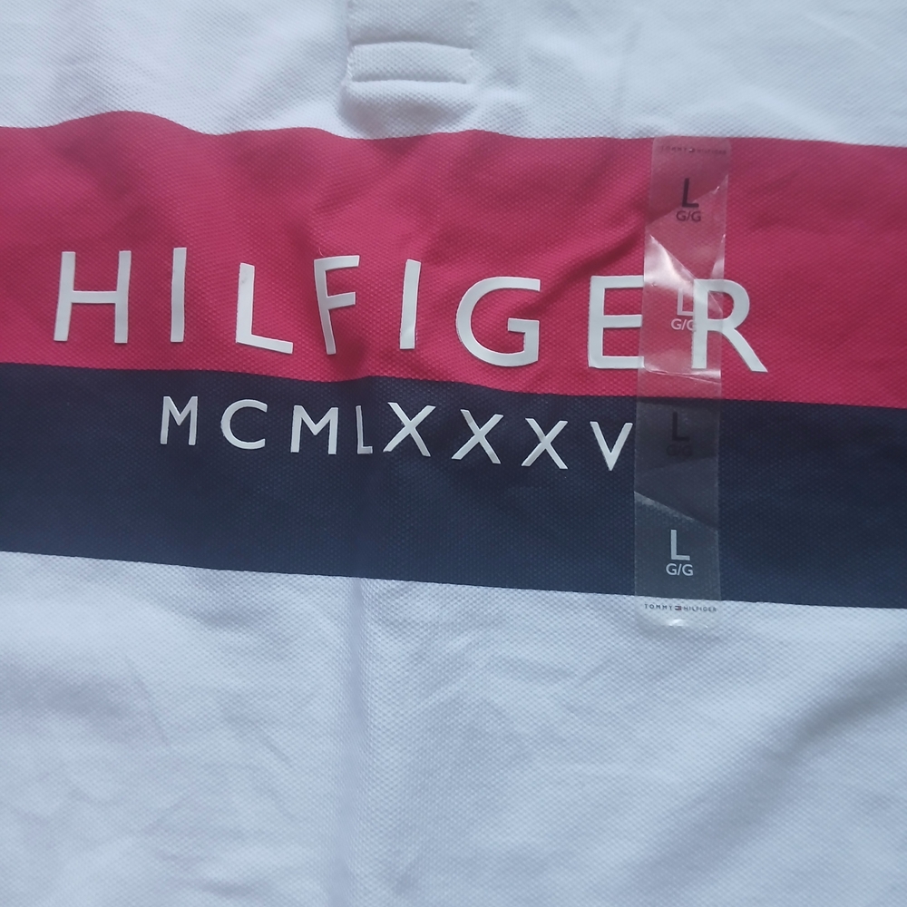 Tommy Hilfiger Red and Blue Striped Shirt